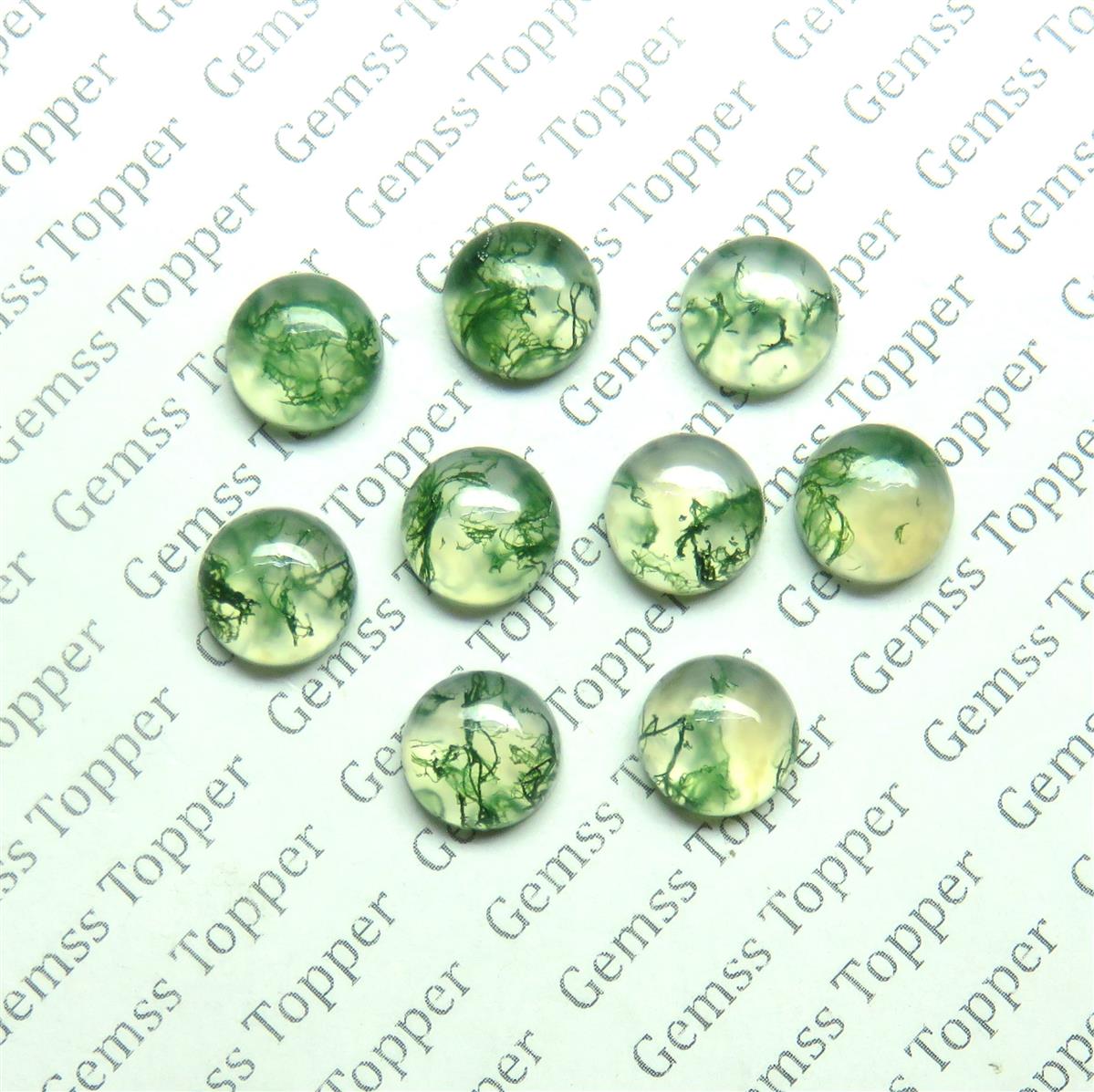 Moss Agate 5x5 mm Round Cabochon